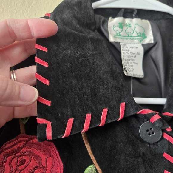 QUACKER FACTORY XS Black Leather Jacket Embroidered Biker Romantic Western NWT - Picture 9 of 14